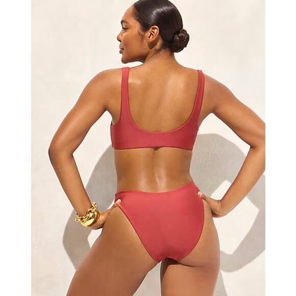 J Crew Scoop Bikini Top Classic Sculpt S Clay Rust NWT Swim CI683 J.Crew - Picture 3 of 6